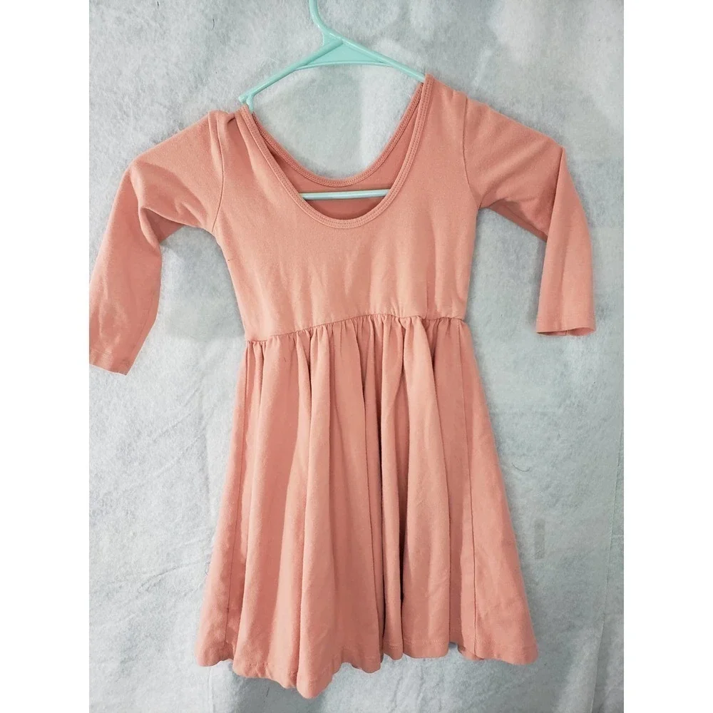 3 items- girls 5 off-white cardi, size 5 salmon dress, 4/5 sweater